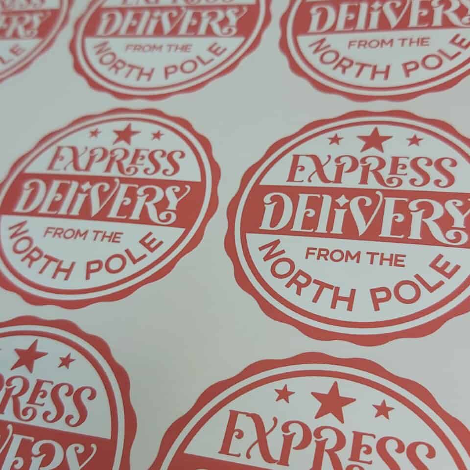 Bozićne naljepnice Delivery express