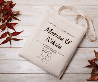 Platnena torba- personalizirana - pozivnica za vjenčanje