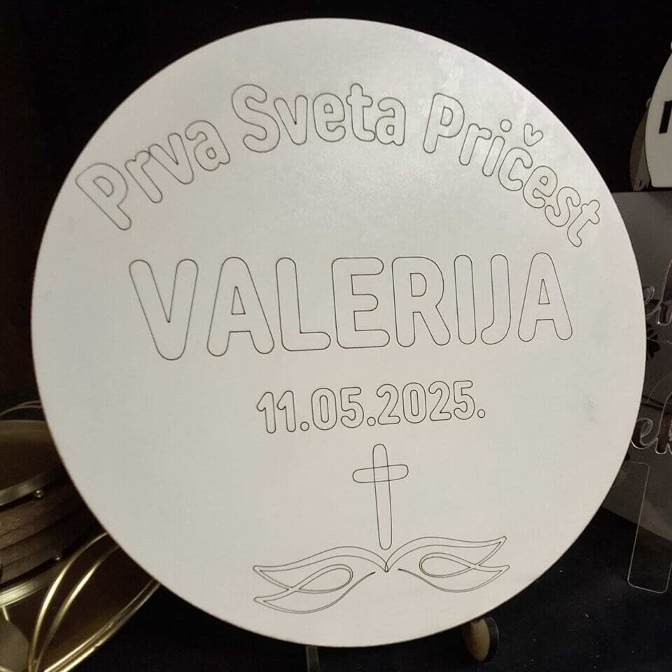 Drveni natpis za prvu svetu pričest