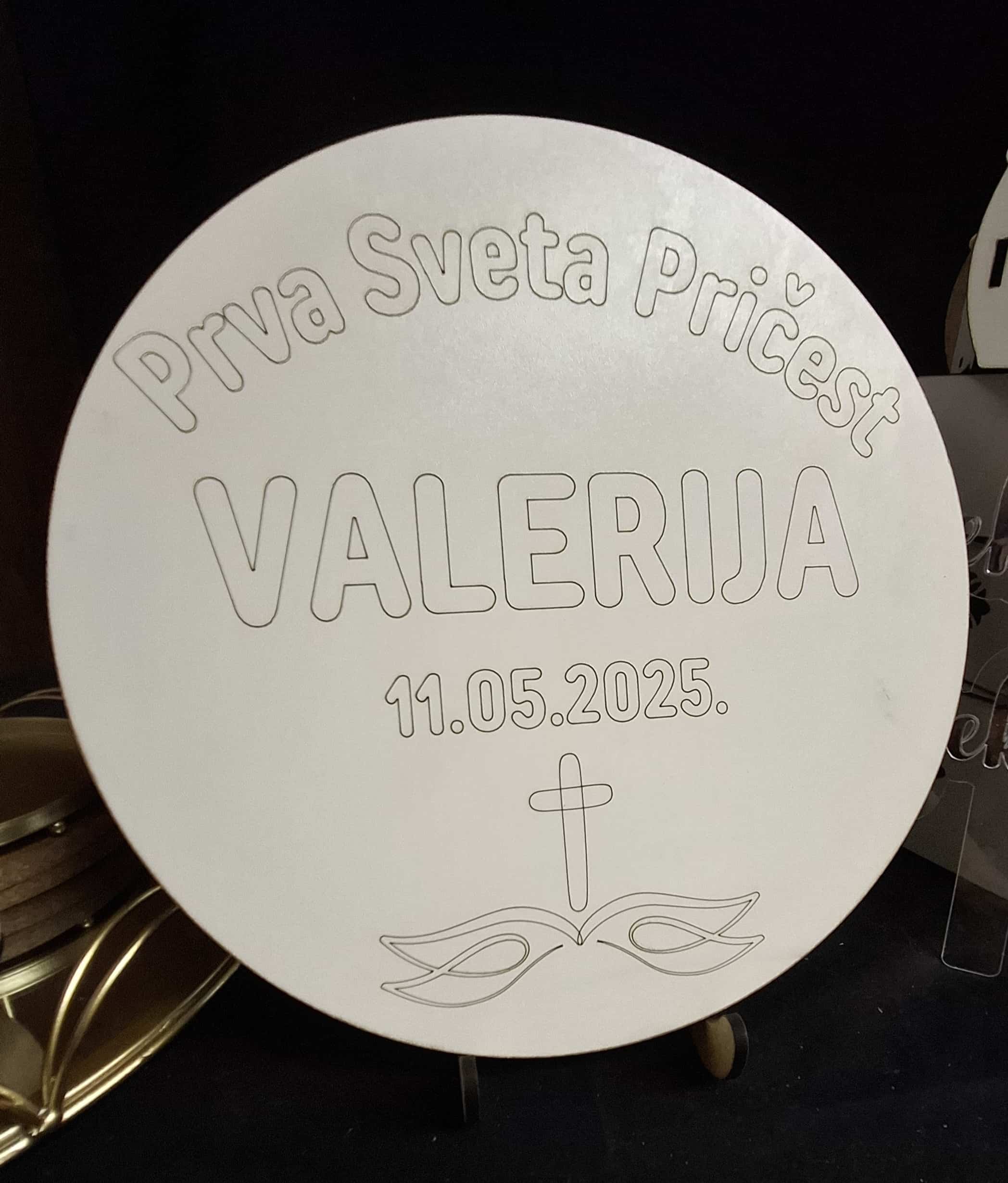 Drveni natpis za prvu svetu pričest