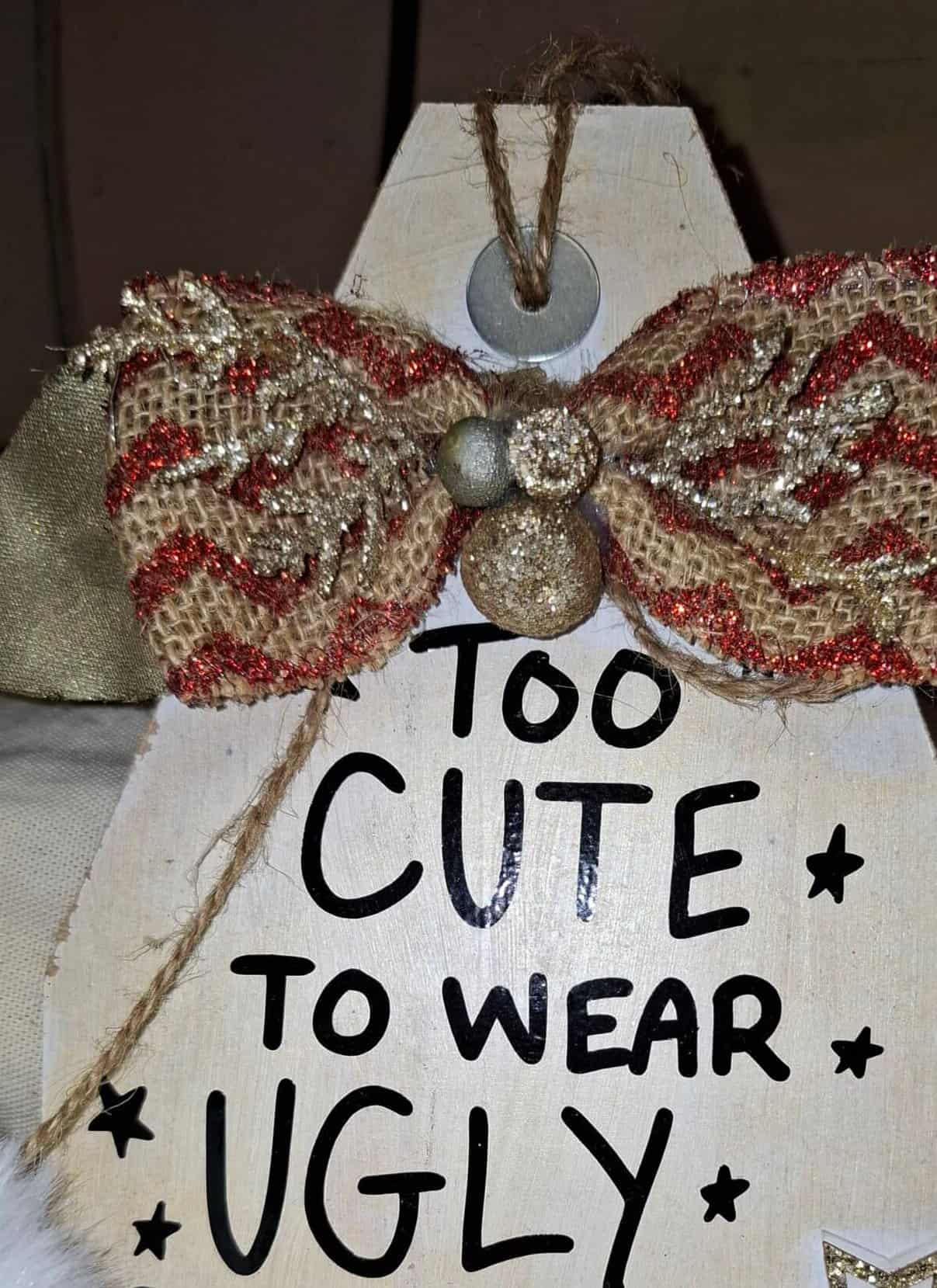 Drveni Božićni ukras "Too cute"