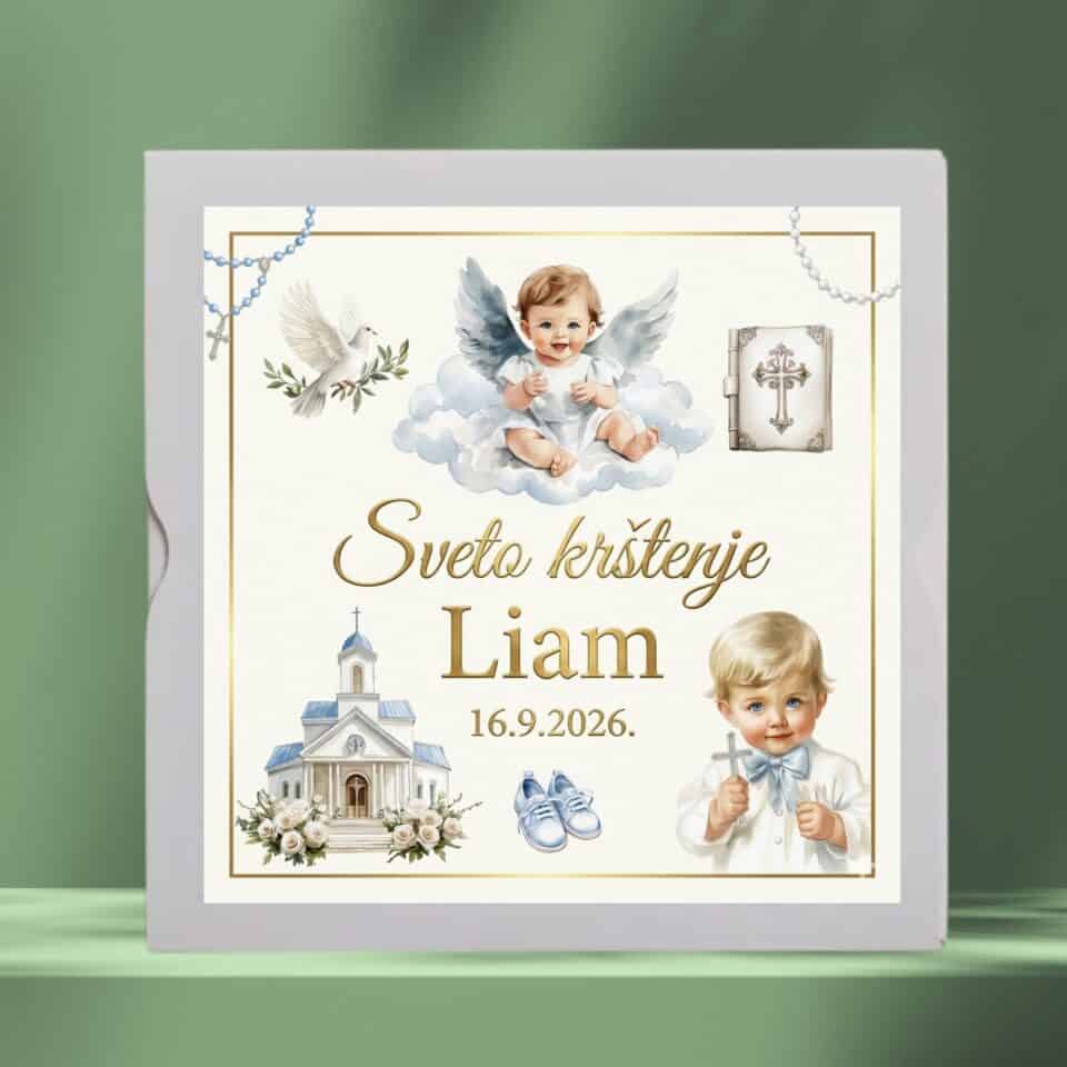 Personalizirana kutija za djevojčice - Sveto krštenje