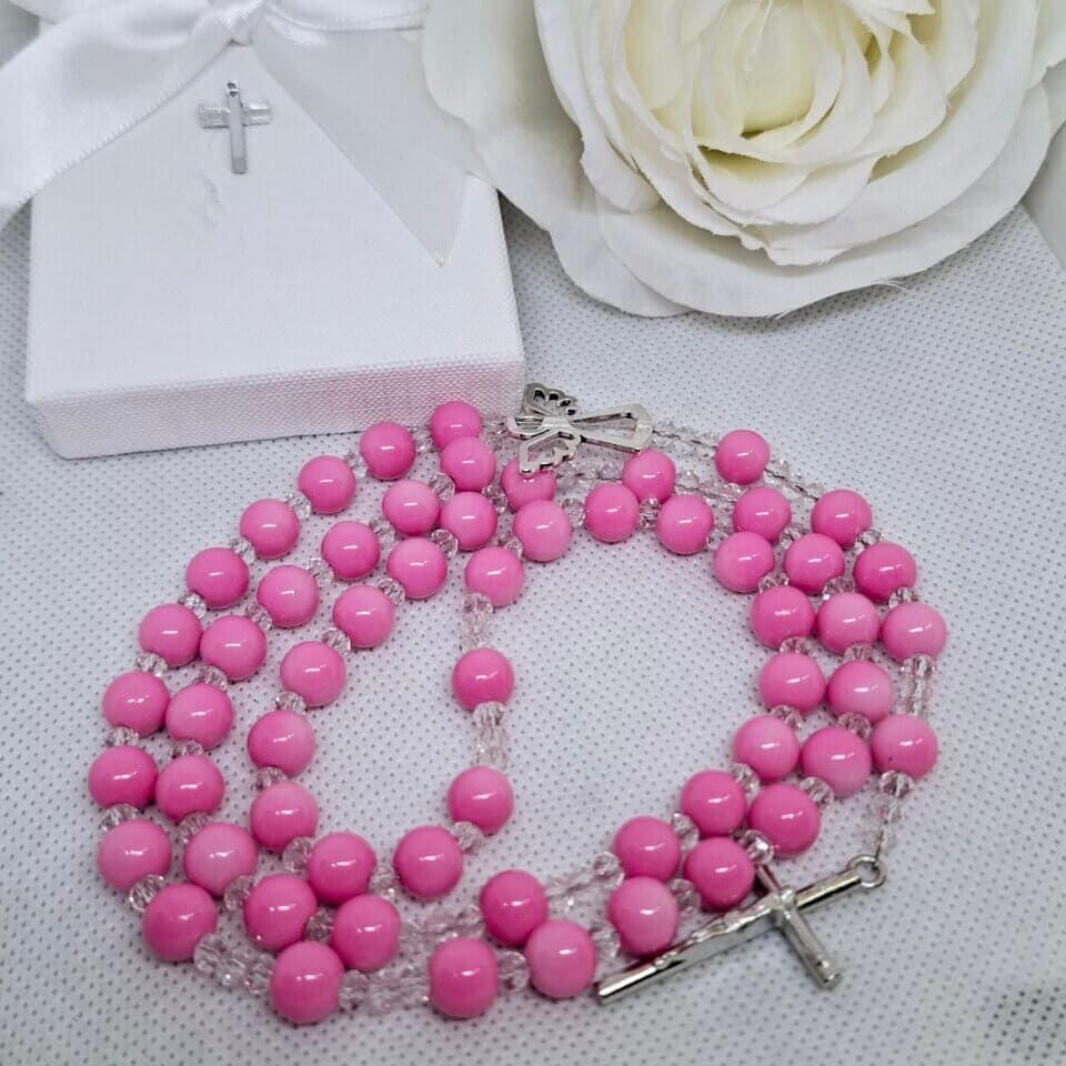 Velika krunica roze II staklene perle