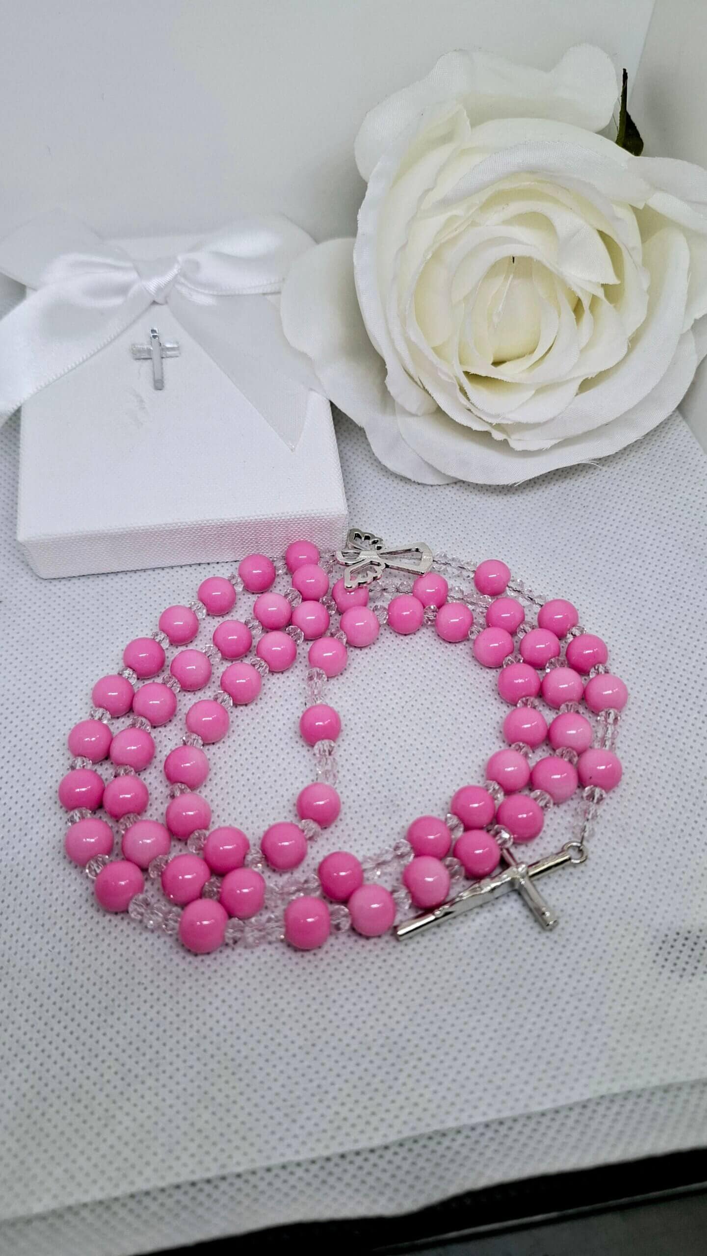 Velika krunica roze II staklene perle