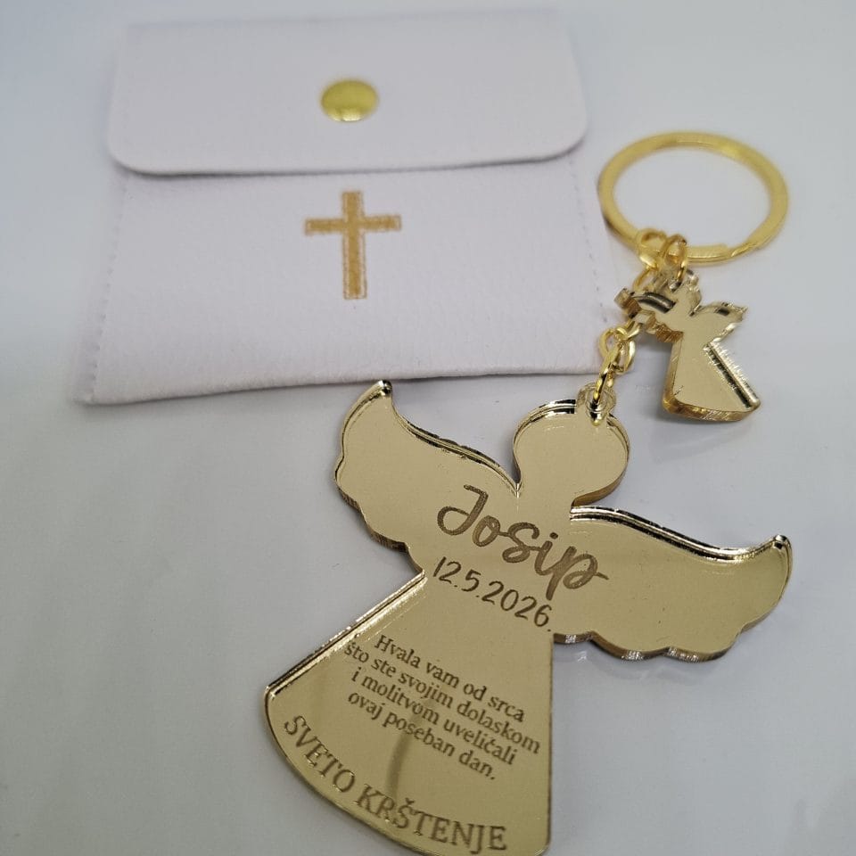Personalizirani anđeo privjesak za sveto krštenje