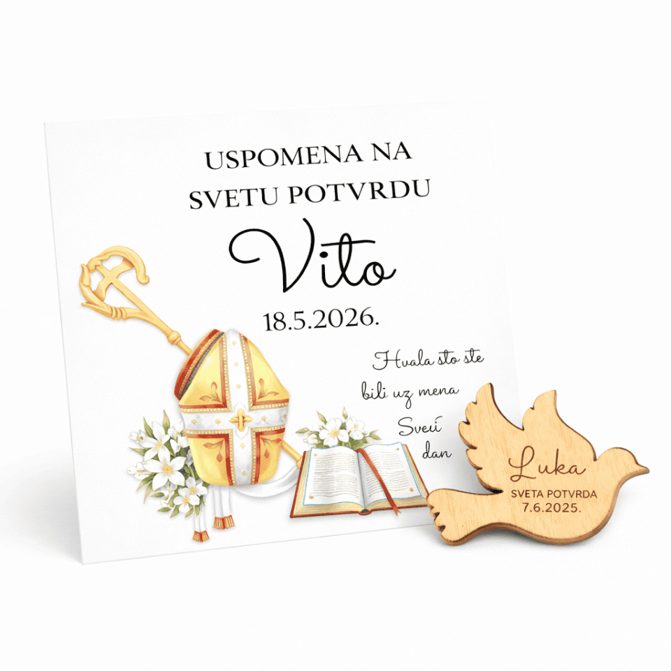 Drveni magnet – uspomena na Svetu potvrdu