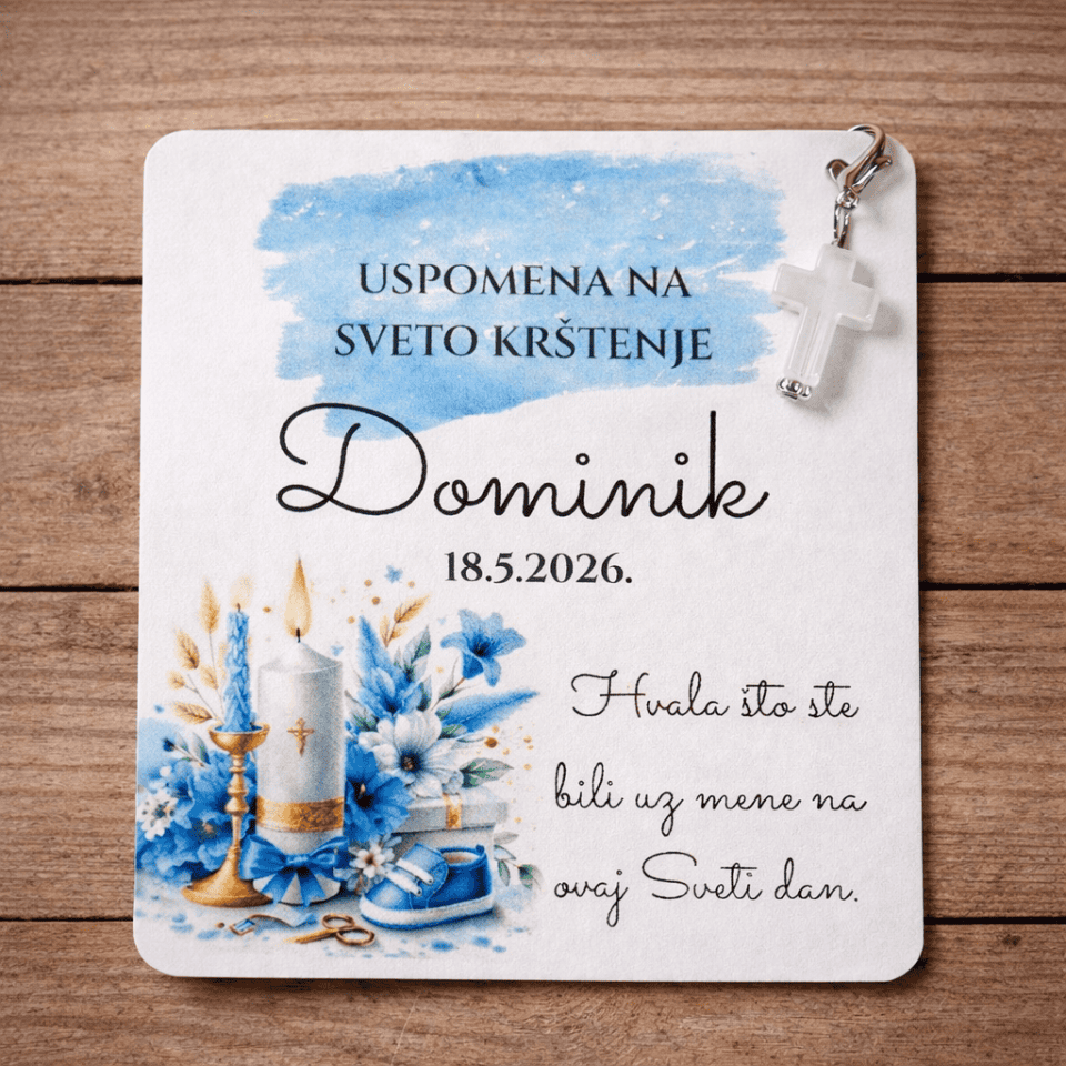 Kartice sa zahvalom + mali križić