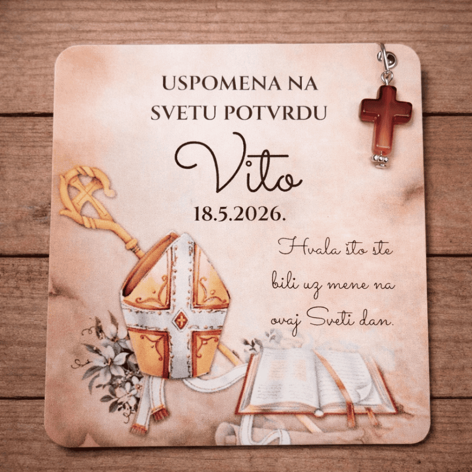 Kartice sa zahvalom + mali križić