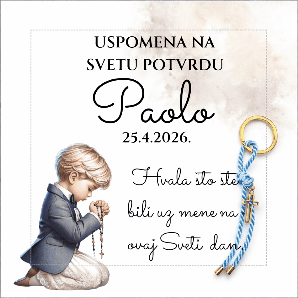 zahvalnica za sakramente zahvalnice za krštenje zahvalnice za pričest zahvalnice za krizmu zahvalnice za goste personalizirane zahvalnice zahvalnica s privjeskom uspomena za pričest pokloni za goste krštenje sakramenti poklon