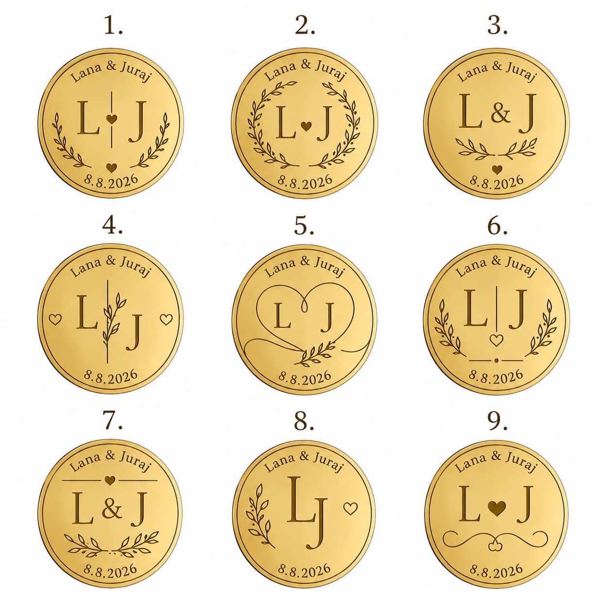 Dodatak za revere 2 cm – zlatni mirror pleksiglas s gravurom