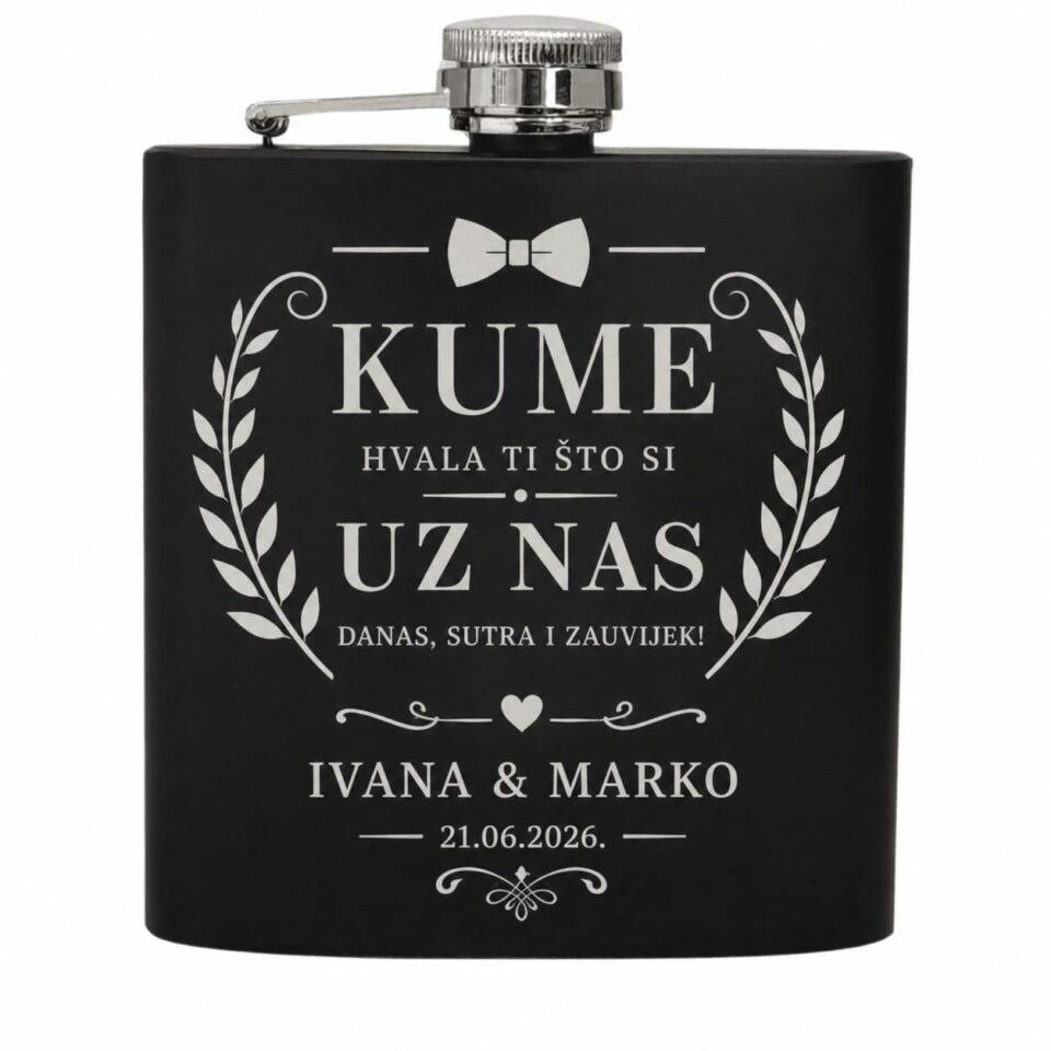 Crna Mat Pljoska – Elegancija  za kuma