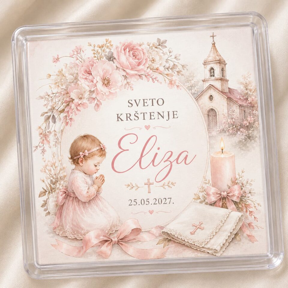 PVC magnet za djevojčicu Sveto krštenje