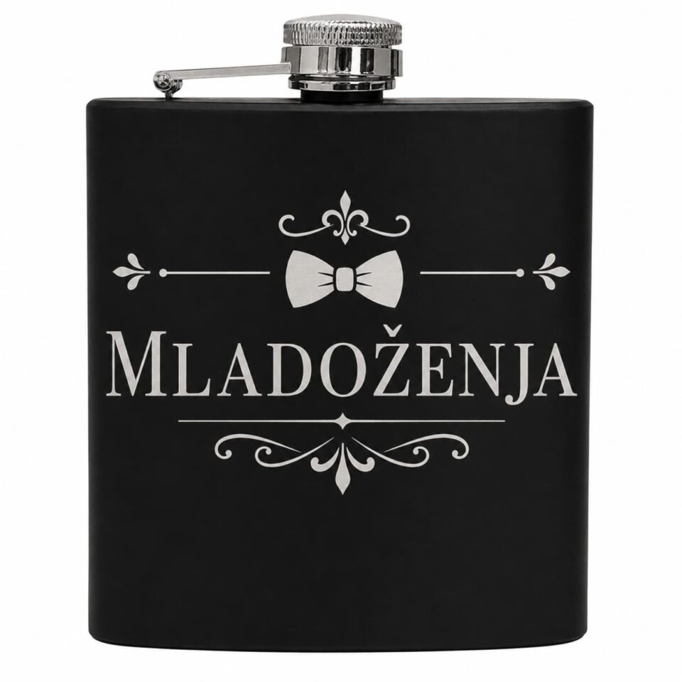 Crna Mat Pljoska – Elegancija  za mladoženju